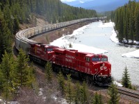 CPR 9376 - GE ES44AC - New Power entering an Old Curve - West into Morant's Curve on CPR Laggan Subdivision