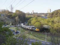 In the final months of ONTC's existence, a southbound Northlander weaves it's way through the scenic Don Valley near the Brickworks.