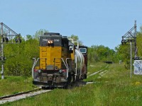 582 trundles north on the Fergus Spur at Silvercreek Parkway in Guelph.