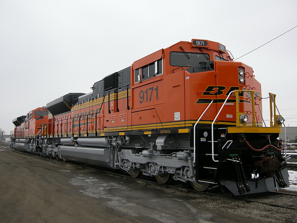BNSF 9171 & 9170 await there trip West towards Chicago, in the CN yard. They were released the night before from EMD, and GEXR set them off in the yard.