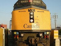 A nosey shot of VIA Rail 6453, the last of the original F40PH-2 in service that has not been rebuilt yet.