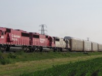 CP 242 heads east with an awesome lashup! CP 6225-CP 6254-SOO 6026