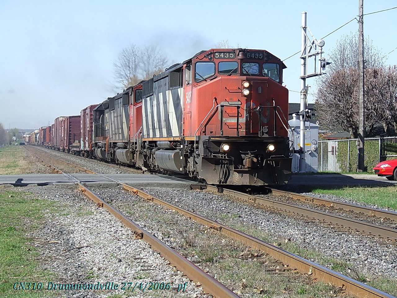 CN 310 hits the 1st crossing west of Drummond.