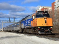 This zoom-pan from a few years back is still one of my favorites primarily because of the vivid colors of the VIA OLS unit. Shot from the west parking lot of Oakville Station this shows the third main under construction. The signal bridge no longer exists, having been replaced with one afew hundred yards to the west.