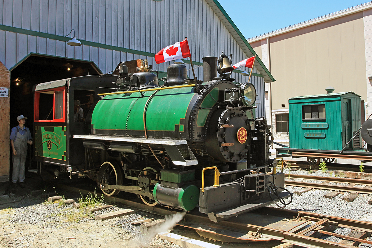 Two blasts of a 5-chime steam whistle signalled the emergance of HLBR #2 from the train shed for the first time in almost ten months. Unfortunately this is as far as she got today as she decided to blow the steam dome gasket upon reaching 135 PSI. There's a new gasket made up waiting to go in Tuesday, our next working day. That's why starting up early can be a good thing! :-)