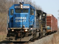 NS 327 eases down the former L&PS with four cars for St. Thomas