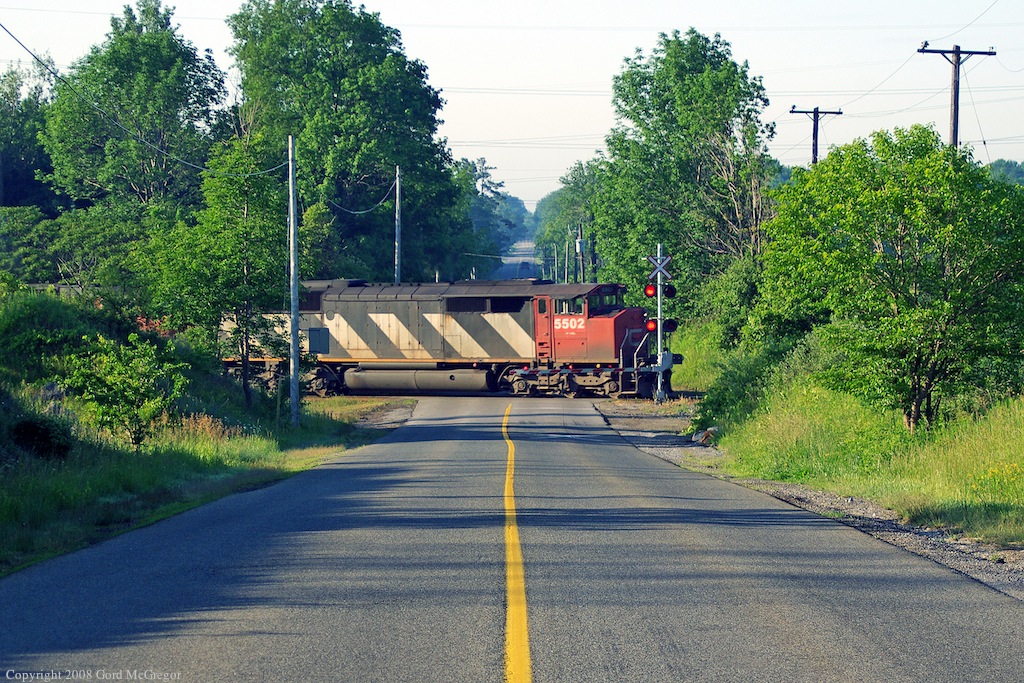 CN Zebra in a somewhat lonely scene on the approach to Markham Ontario.