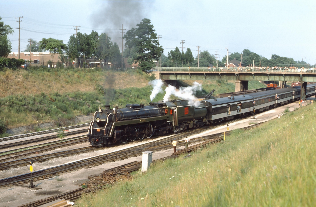 CN 6060 departs Hamilton on an excursion train.
