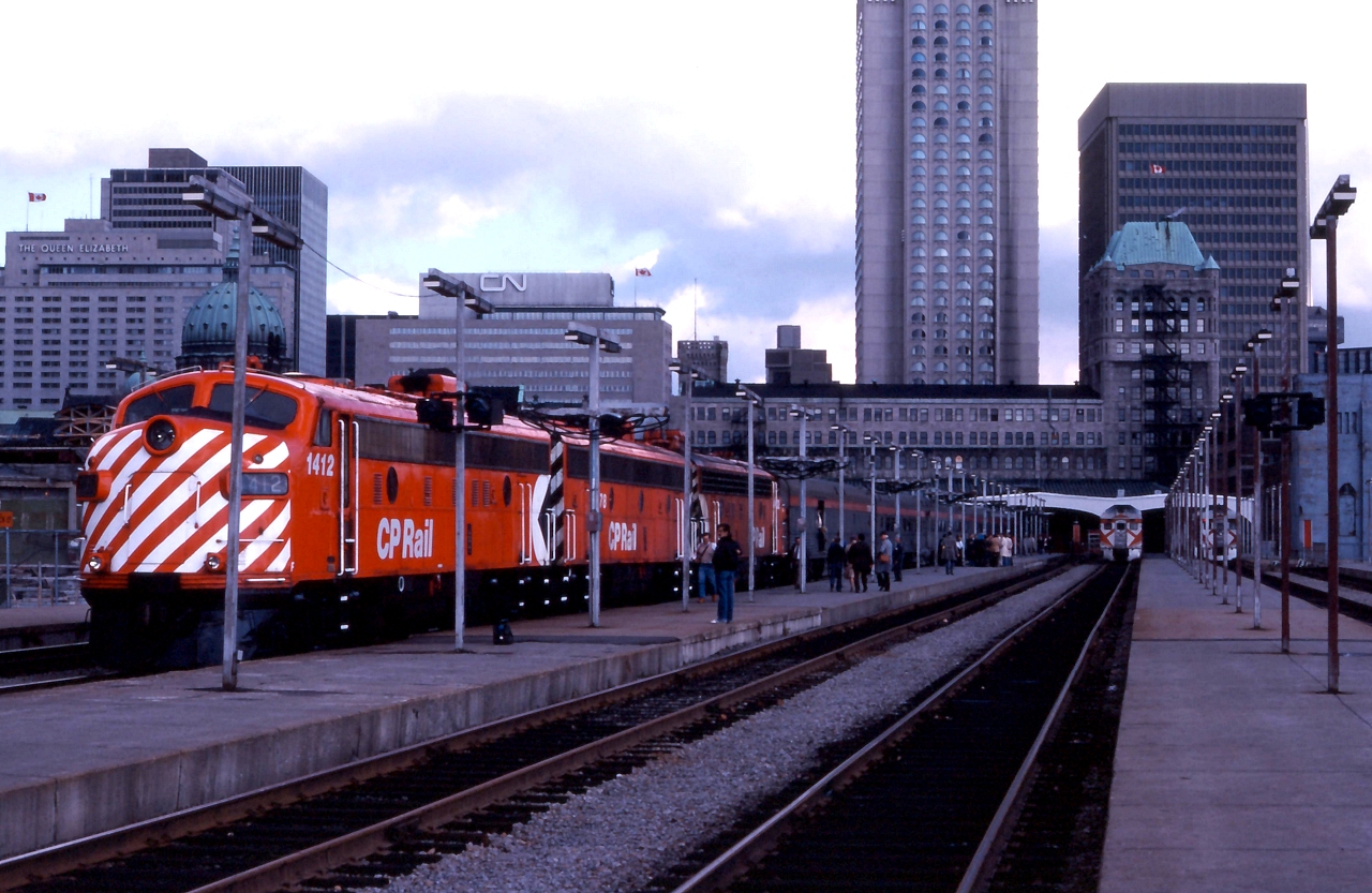 The last CP Canadian prepares to depart Windsor Station, the next departure will be under the VIA Rail banner