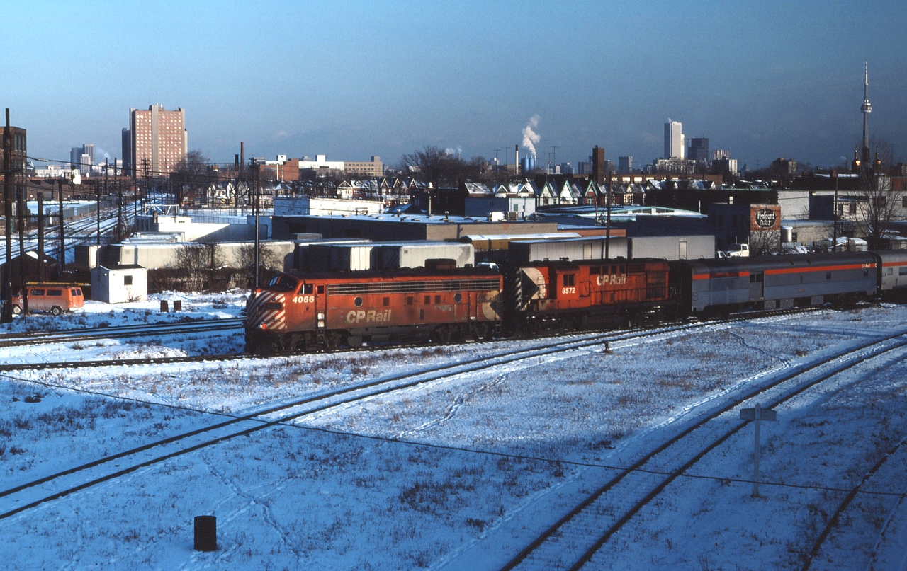 CP #11, the Toronto Section of the Canadian is about the cross the NorthToronto Sub and CN Weston Sub as it heads north on the Mactier.