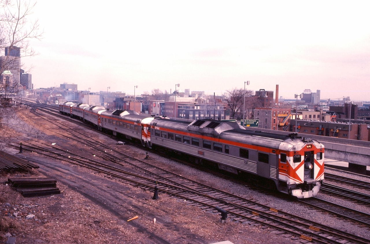 CP #154, "The Petit Train du Nord" departs Windsor Station.