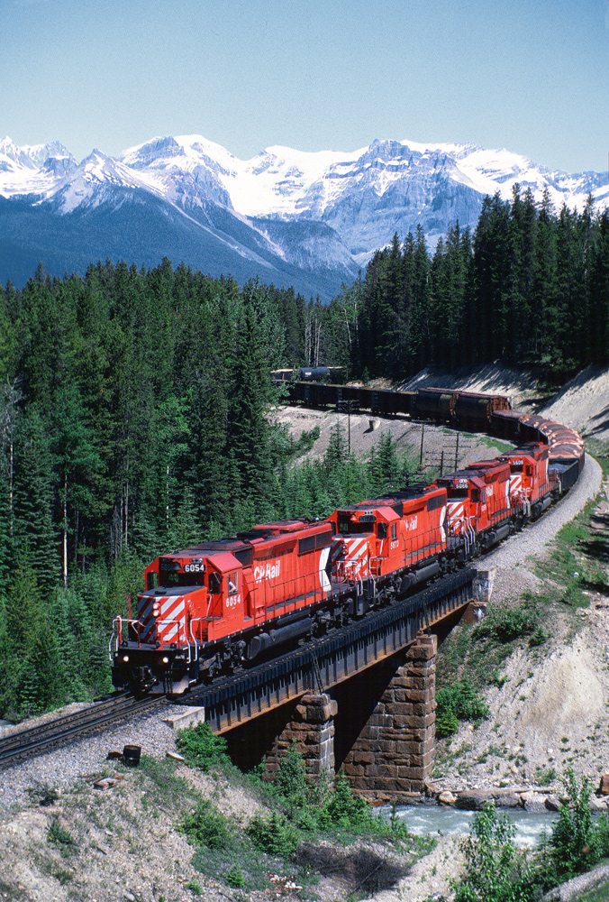 It was a nice sunny day (for once!) as this train heads west from Field.