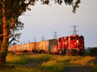 After lifting 2 gondolas from the siding at Jeannette, CP 441 led by new 8910 gets ready to resume its trip westbound towards Windsor.