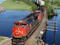 CN Q112 passing through Longlac Jct