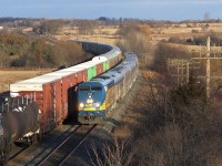 Westbound holiday-scheduled VIA train @Newtonville - right before xmas '11
