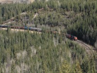 5650 leads a short A41151 just west of Hinton headed towards its destination of Thornton Yard on the Pacific coast. 