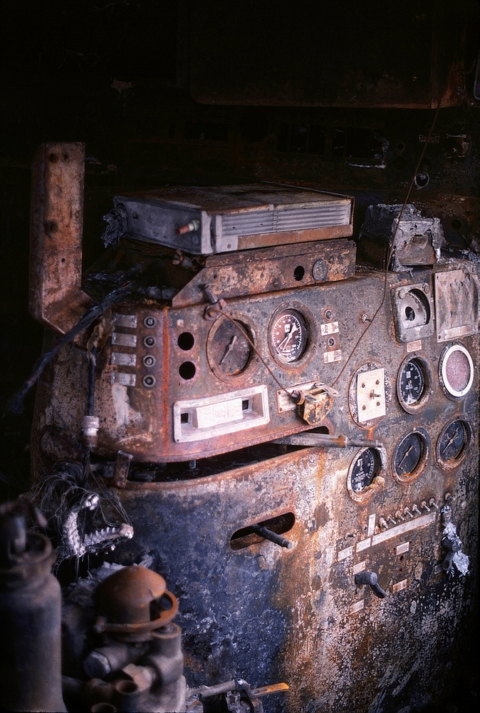Here is a shot of the burned out control stand from CN 3745.