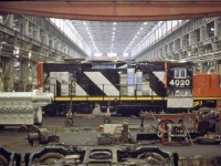 Rebuilt 4020 from 4413 about to come off the assembly line,so to speak .