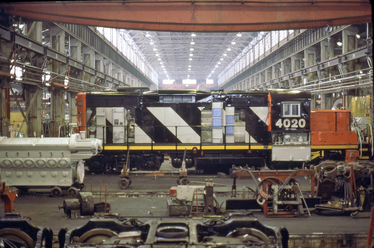 Rebuilt 4020 from 4413 about to come off the assembly line,so to speak .