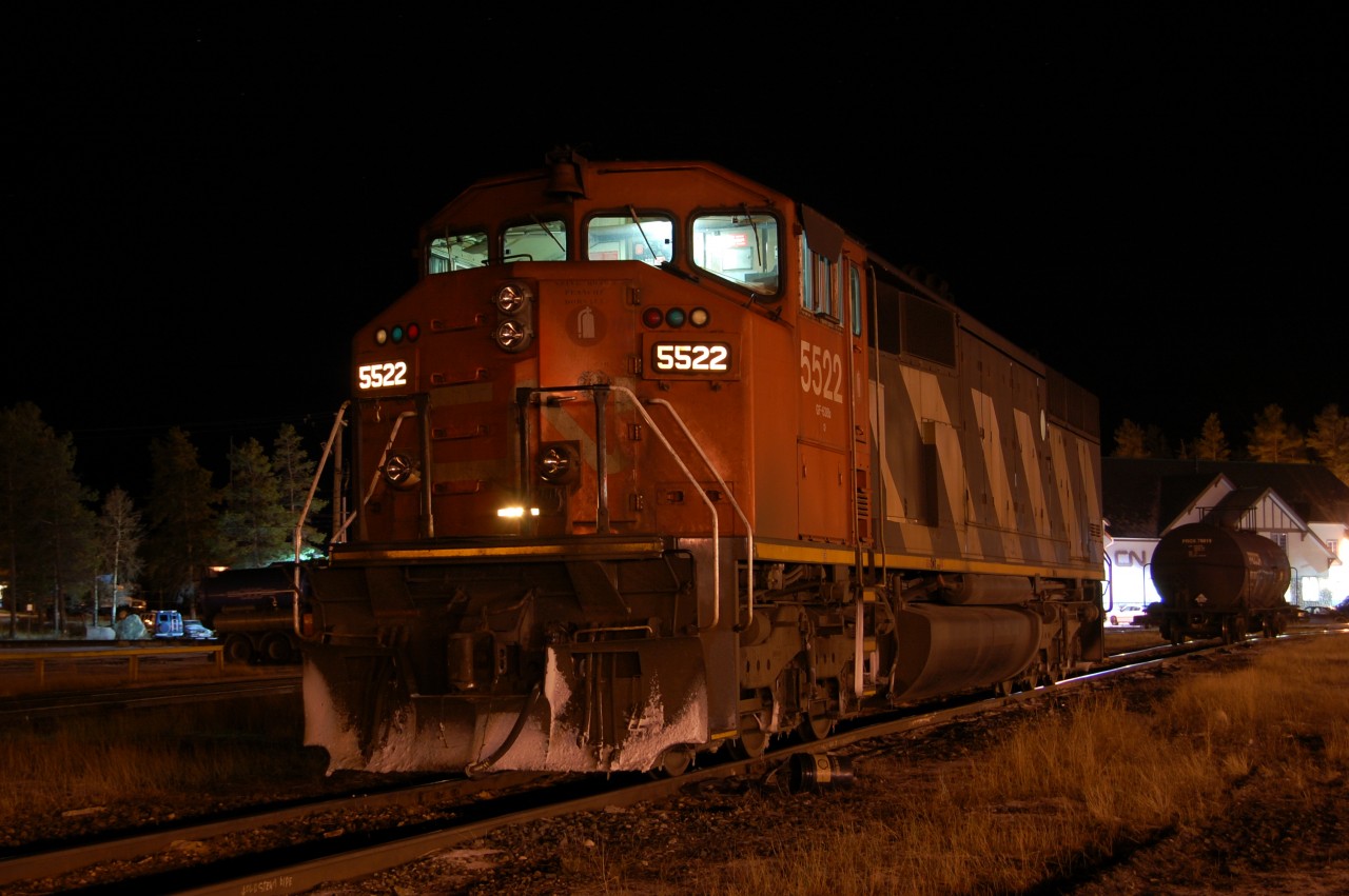 An nice older CN SD60f #5522 pack on auxiliary track in Jasper yard waiting for a new assignment.