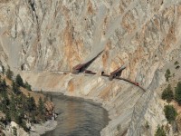 Maintenance train in the impressive Frazer River Canyon