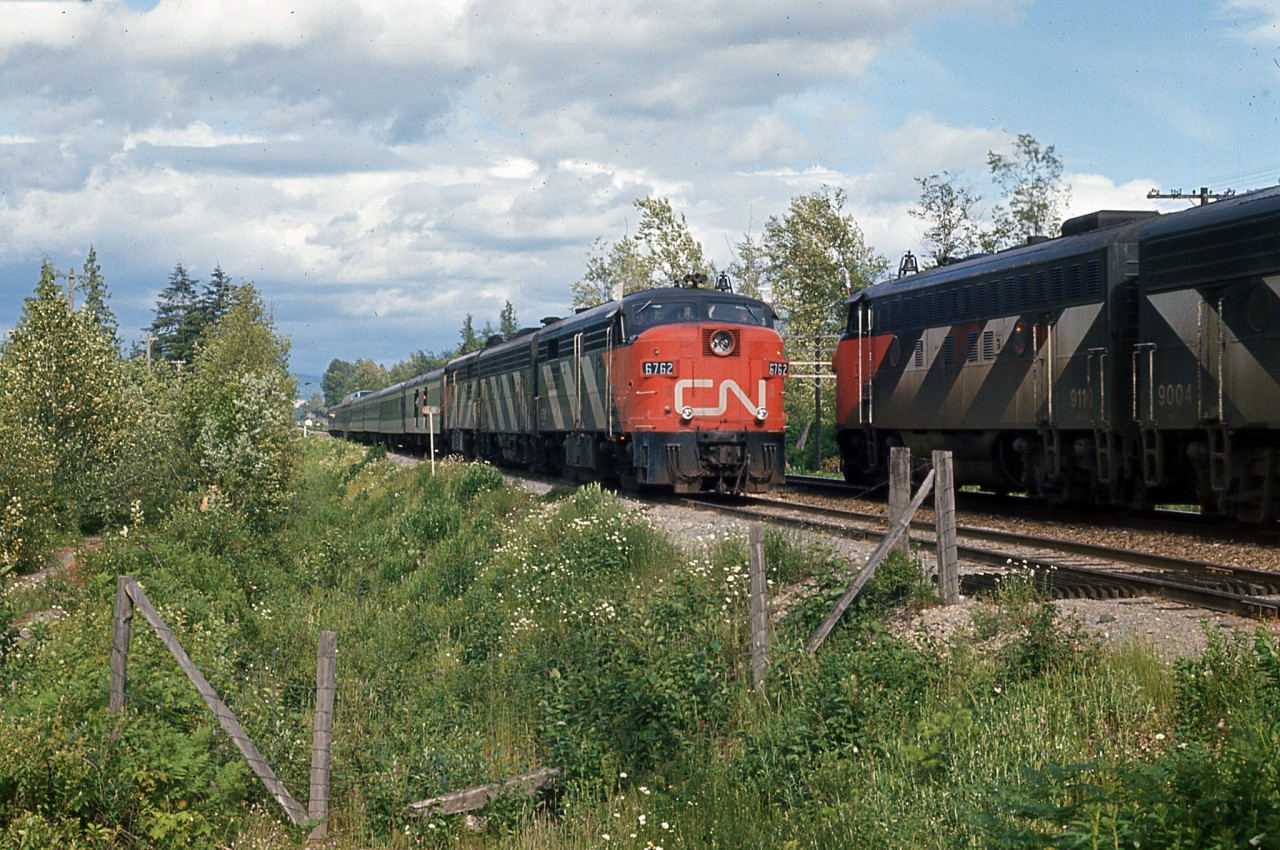 CN FPA4's were uncommon on the west coast, but then again, they appeared from time to time.  Here GMD meets MLW.... GMD says "what's you doin here?"