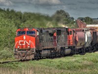 CN 2544 approaching Rivers, Manitoba with train CN 343.