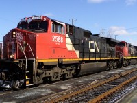 CN-2588 EF-644 c leading loco on mixe freight going to Belleville Ontario 