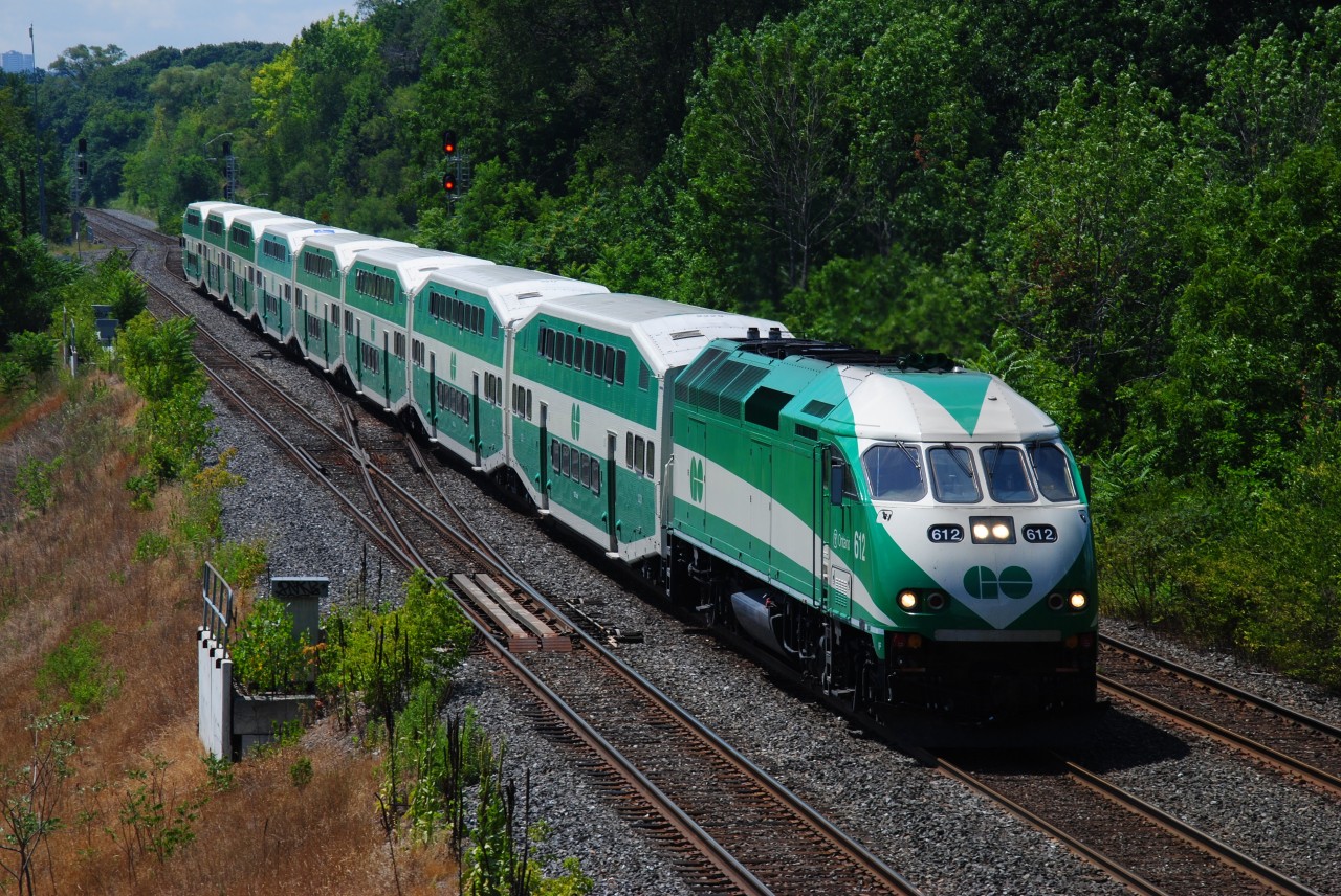 A GO Transit makes it's way back from Niagra Falls next stop Aldershot