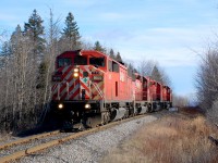 CP SD40-2F #9020 lead this 3 light engines enroute to Montreal after running a Grain train to Quebec city by the night of Novembre 22. Photo took on mile 121, QGRY Trois-rivieres Sub. I like so much to see CP on its old trackage! I was to much young when CP tis real train on this Sub. so I can try to remember the past when I seen CP grain train or engines on quebec city and around.