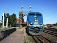 Via 904 sits on the bridge over West Street in Brantford Ontario.  The train is Via 70 and it was my first shot of the day.