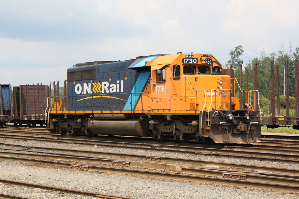 ONT 1730 sits idle in the yard at Englehart Ontario.  Soon this SD40-2's crew will board it and couple up to ONT 2102, they will then take a freight North.  This is my fiftieth photo on Railpictures.ca and it is my favorite SD40-2 shot that I have taken.