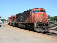 CN 5690 leads a freight through Brantford Ontario, on my first outing of the summer!