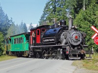 Alberni Pacific No. 7 arrives at McLean Mill National historic Site