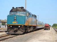 VIA 6433 leads VIA train #73 into the soon to be closed Walkerville Station in Windsor, Ontario. The new station is being built next to it, and is almost complete.