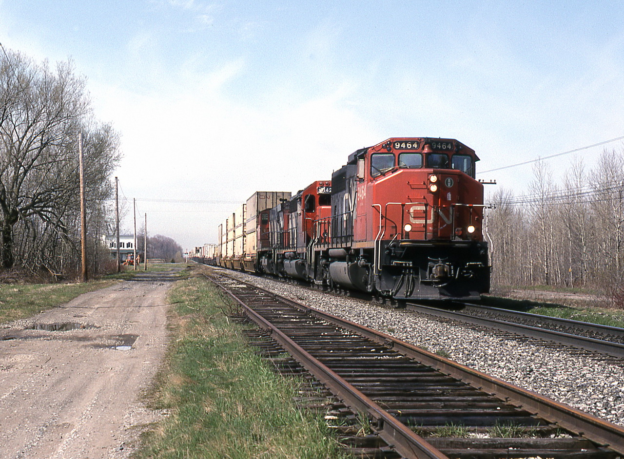 CN 134 at 12 miles to Drummondville is passing at normal speed.