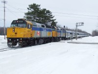 VIA 615 with 6410 as helper 2hrs late thus making it possible to snap.