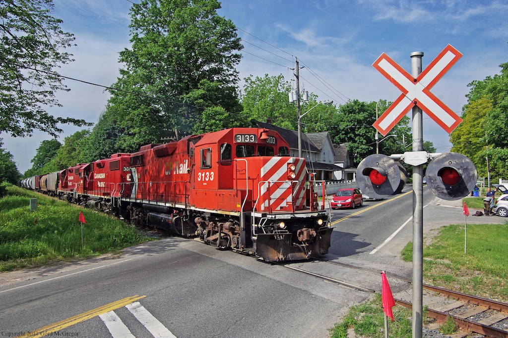 Settled in 1799 and once the busiest station stop on the Ontario & Quebec Railway Locust Hill still retains rail service to this day.Unfortunately the Locust Hill Hotel to the right did not survive as it was formally demolished in the week of Aug 12 2012.