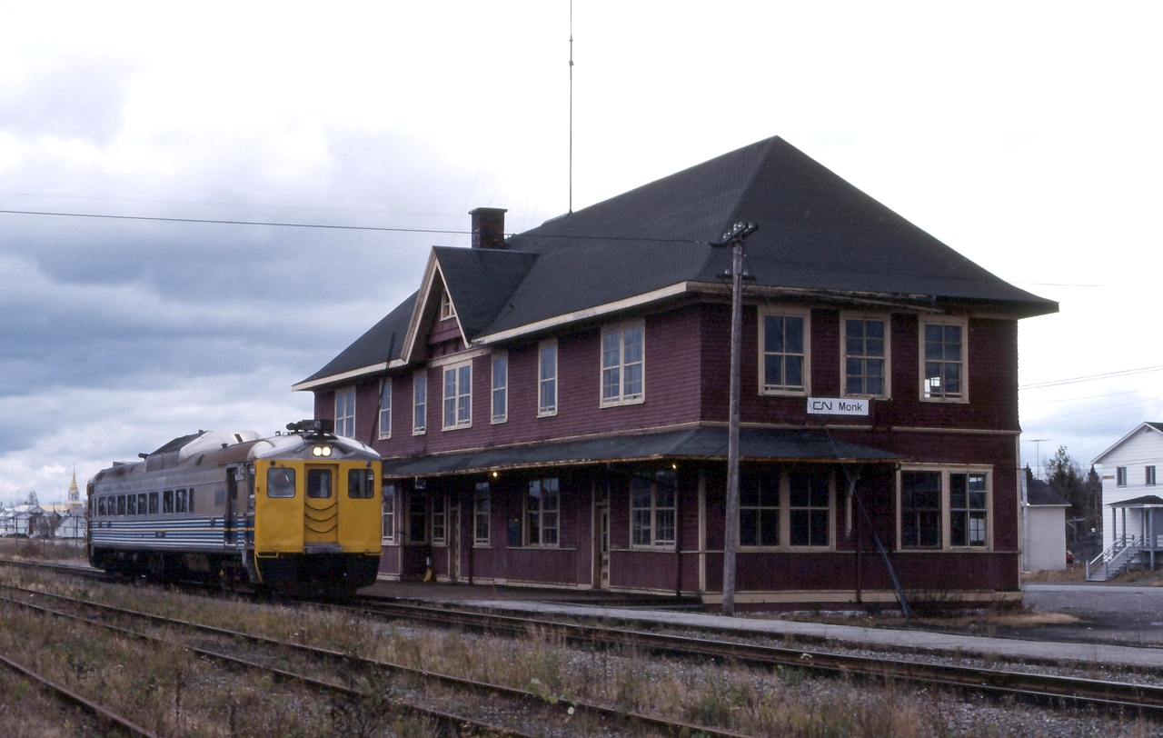 VIA 6200 has just completed its run to Monk, Quebec as train 617 a few weeks before this line was abandonned.
