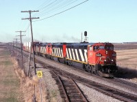 CN 207 is getting near rd 259 crossing at a good clip with at least 3 two year-old GEs,a lot of power.