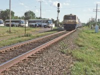 VIA 22 must detrain its passengers half way and send them by bus because of a crossing accident up ahead.