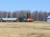 CN 514 just arrived from Bécancour.
