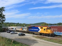1809 on 697 continues to serve the Muskoka region for a short while longer at least, carrying on a tradition from back near the turn of the last century. Back in the old days people wanting to visit the Upper Muskoka Lakes could ride the train from Toronto and get off here at Huntsville Station to board the steamship "Algonquin" at a wharf on Hunter's Bay just across the tracks. The steamship woul