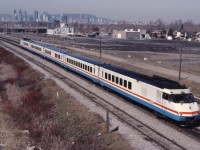 Amtrak 28, with Turboliner 162 rolls through St Lambert