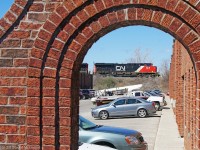 CN376 rolls along the fill in Doncaster Industrial Sector.