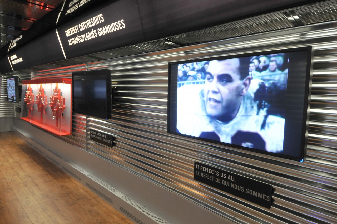 The Interior of one of the VIA Rail coaches, now the "Grey Cup Car" - part of the CFL's 100th Anniversary of the Grey Cup train. Visit www.greycuptour.ca for more information about the tour.
