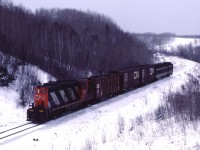 CN 4414 leads Thunder Bay to Sioux Lookout train # 278 up the Graham Sub towards Superior Jct, where it will join the mainline (Allanwater Sub) for the remained of the trip into Sioux Lookout.