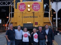 The crew of the final southbound run of The Northlander posed in front of their train upon arrival at Toronto Union Station. Though they remained jovial throughout the entire trip, it was evident that the crew was not pleased with the train's cancellation.