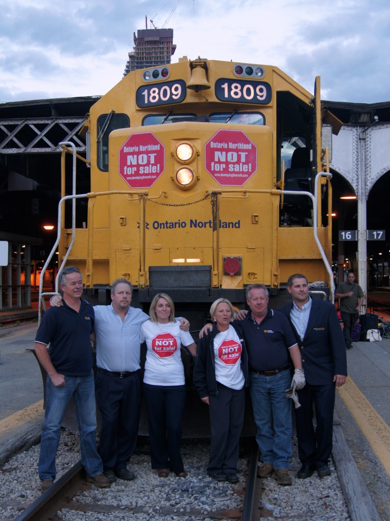 The crew of the final southbound run of The Northlander posed in front of their train upon arrival at Toronto Union Station. Though they remained jovial throughout the entire trip, it was evident that the crew was not pleased with the train's cancellation.