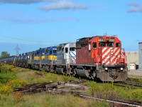 CP 642-833 sporting a nice all EMD lashup, heads eastbound thru Tilbury with 80 loads of ethanol destined for Albany NY